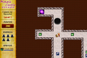 Tela da primeira fase do protótipo do jogo online Magic Castle Escape.