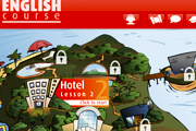 Tela de fases do protótipo do curso de inglês em formato de jogo.